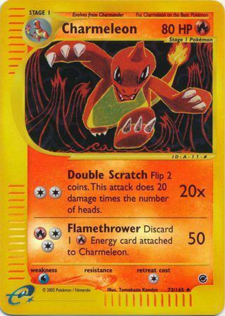 Reverse Holo Charmeleon 73/165, Expedition Base Set Pokémon card