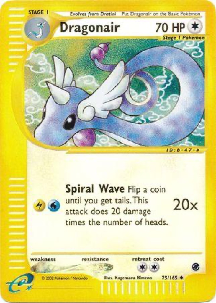Reverse Holo Dragonair 75/165, Expedition Base Set Pokémon card