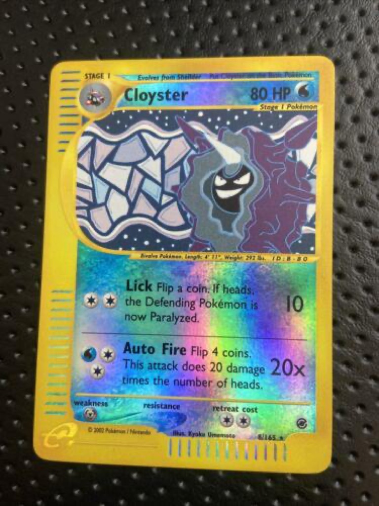 Reverse Holo Cloyster 8/165, Expedition Base Set Pokémon card