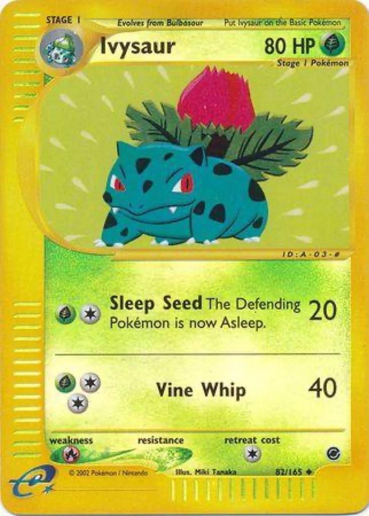 Reverse Holo Ivysaur 82/165, Expedition Base Set Pokémon card