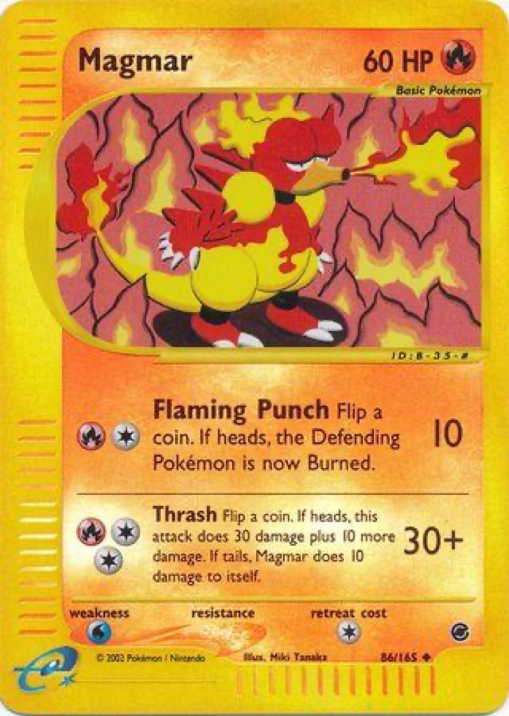 Reverse Holo Magmar 86/165, Expedition Base Set Pokémon card