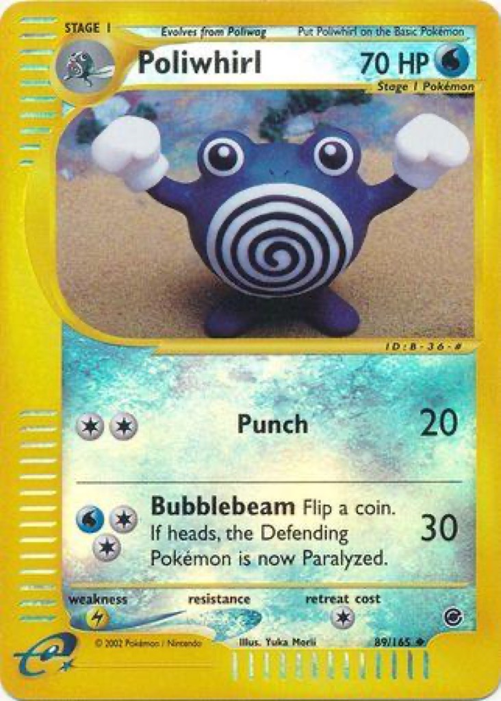 Reverse Holo Poliwhirl 89/165, Expedition Base Set Pokémon card
