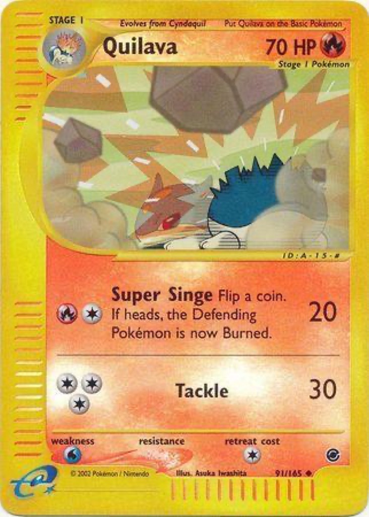 Reverse Holo Quilava 91/165, Expedition Base Set Pokémon card