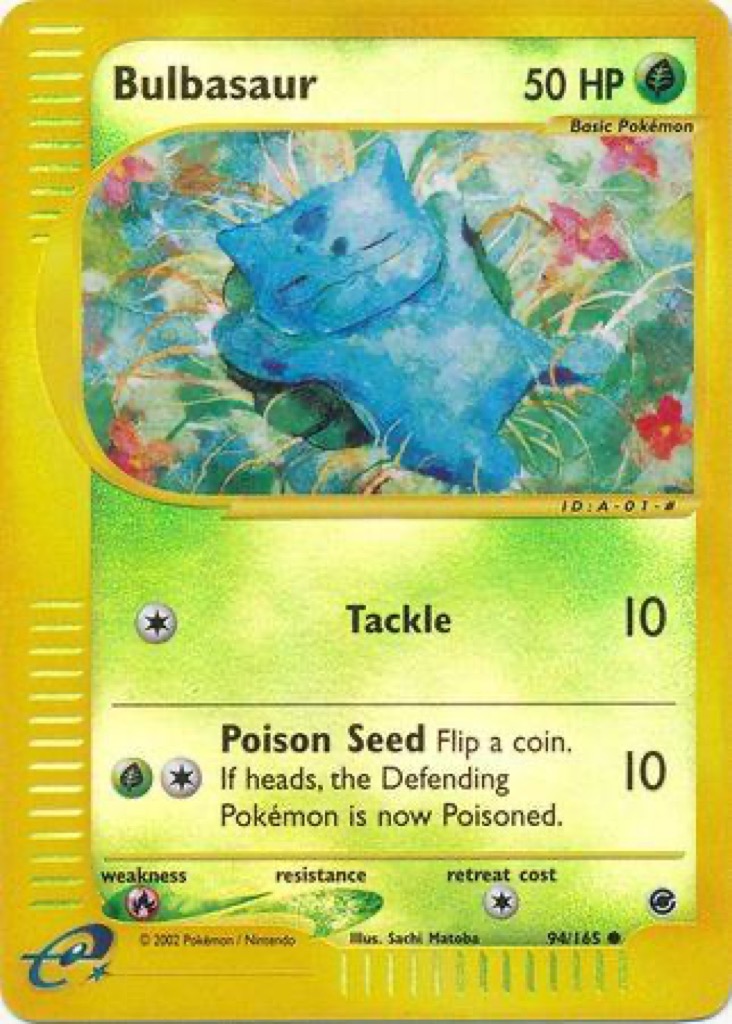 Reverse Holo Bulbasaur 94/165, Expedition Base Set Pokémon card