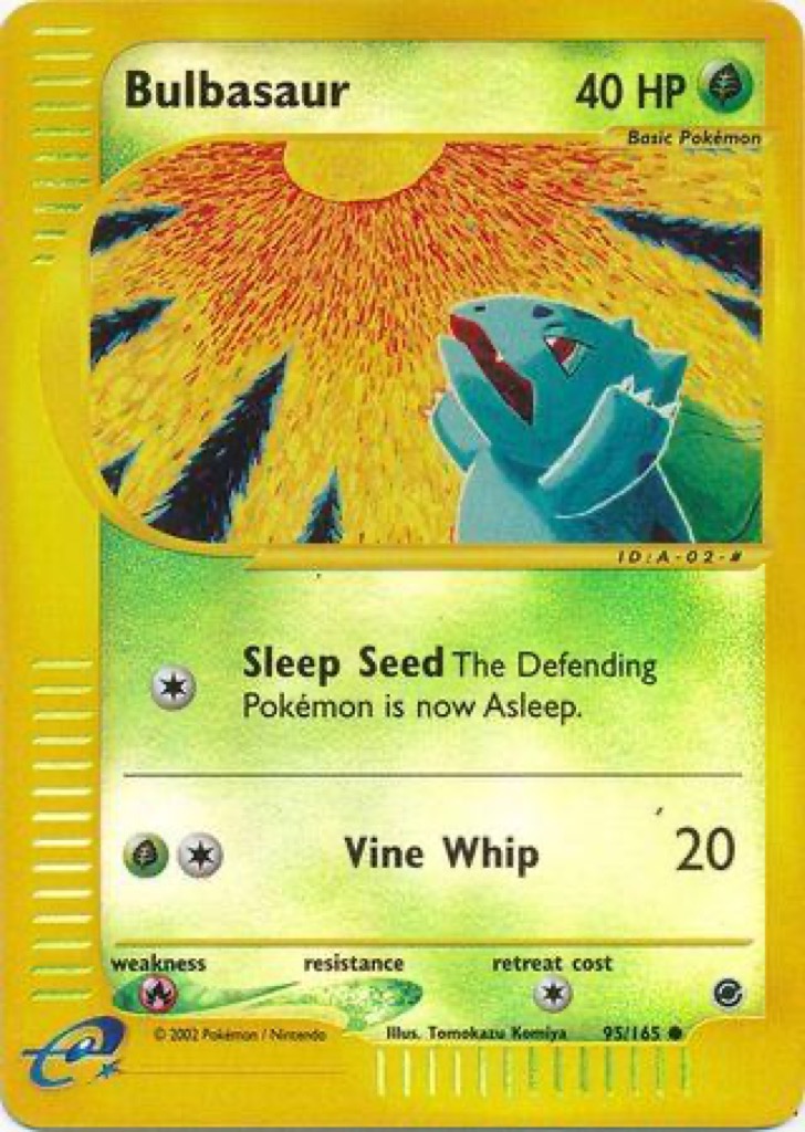 Reverse Holo Bulbasaur 95/165, Expedition Base Set Pokémon card