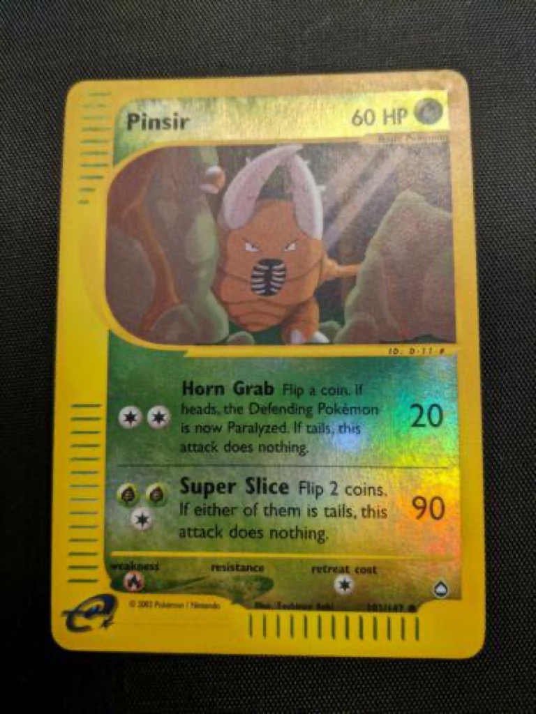 Reverse Holo Pinsir 101/147, Aquapolis Pokémon card