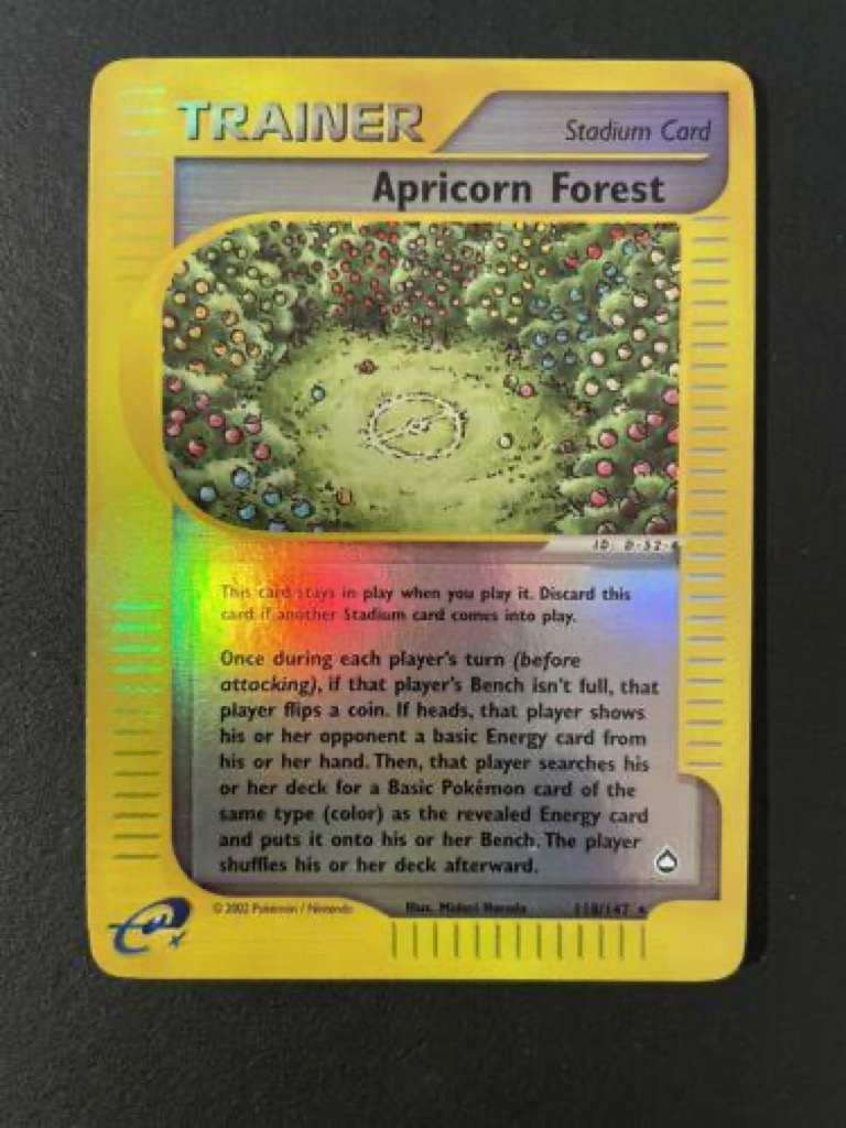 Reverse Holo Apricorn Forest 118/147, Aquapolis Pokémon card