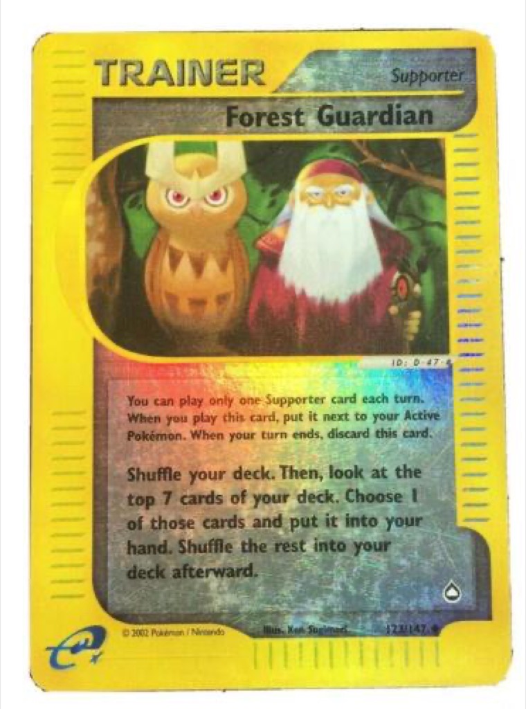 Reverse Holo Forest Guardian 123/147, Aquapolis Pokémon card