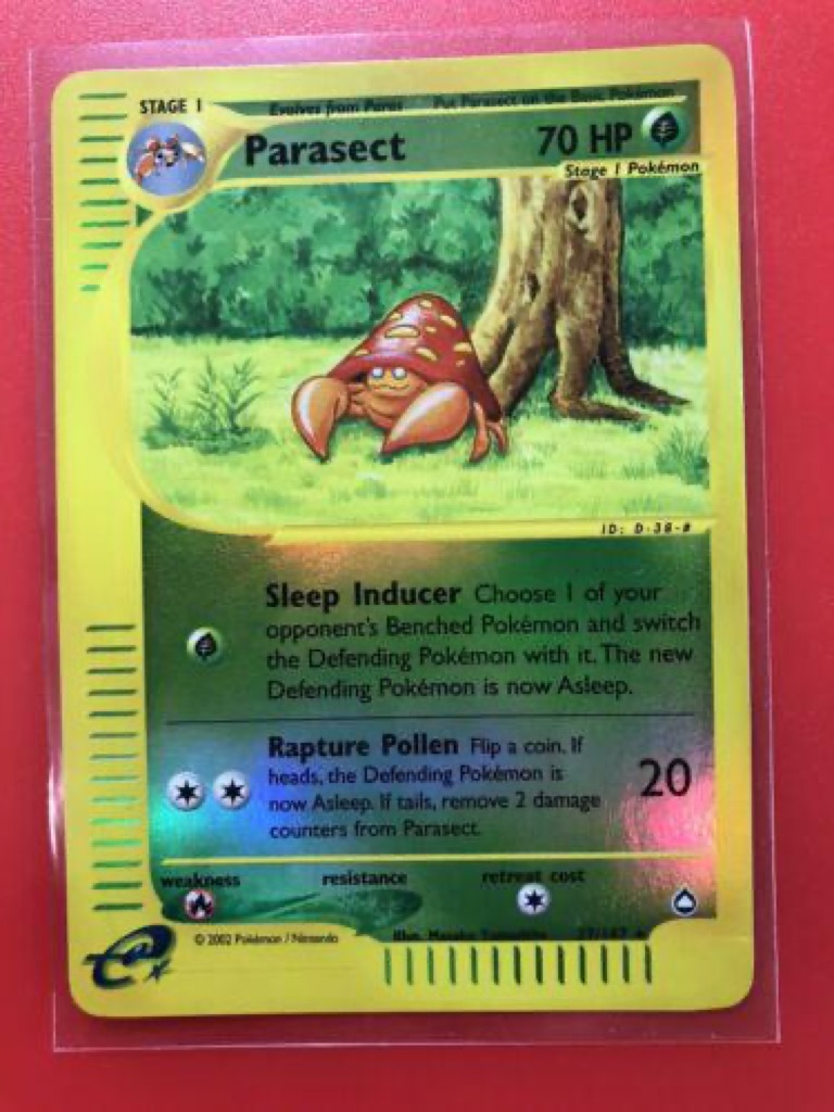 Reverse Holo Parasect 27/147, Aquapolis Pokémon card