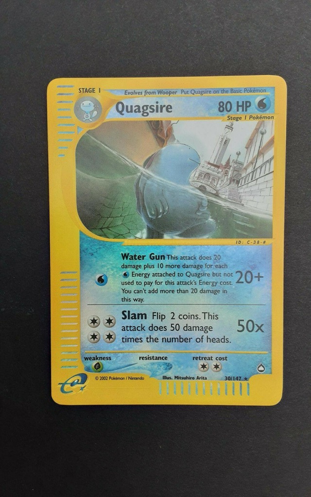 Reverse Holo Quagsire 30/147, Aquapolis Pokémon card