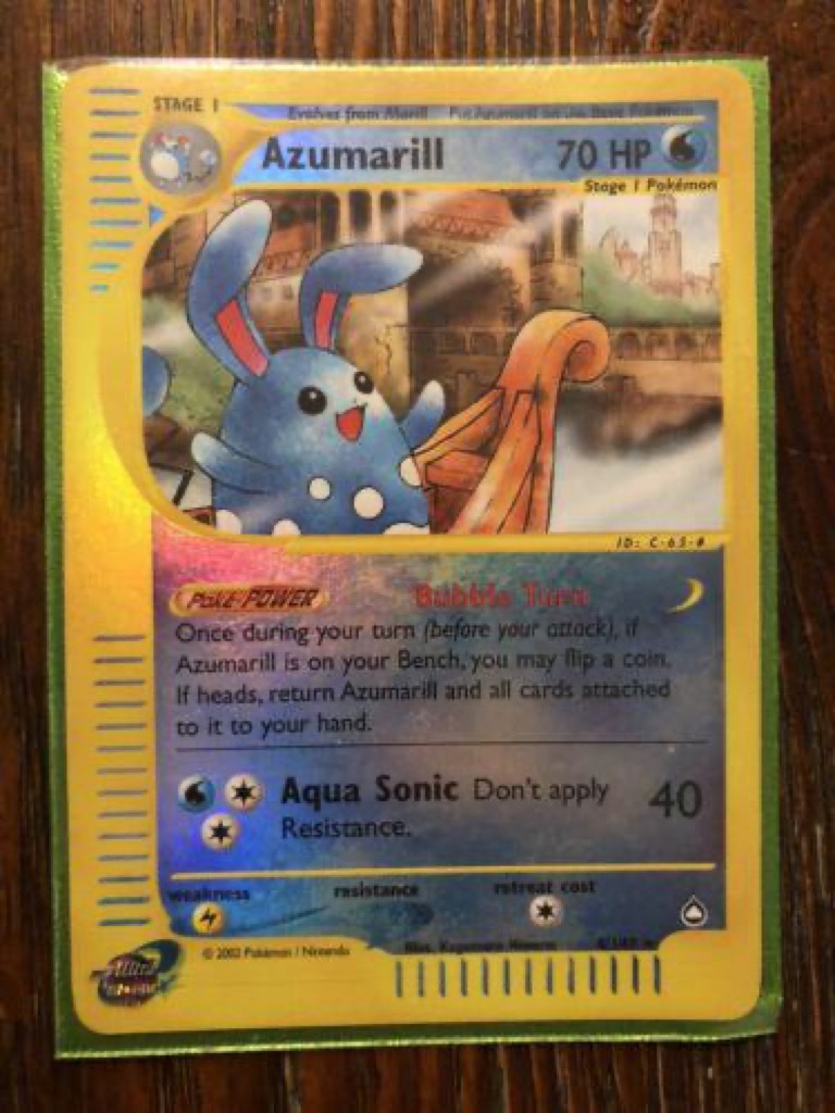 Reverse Holo Azumarill 4/147, Aquapolis Pokémon card