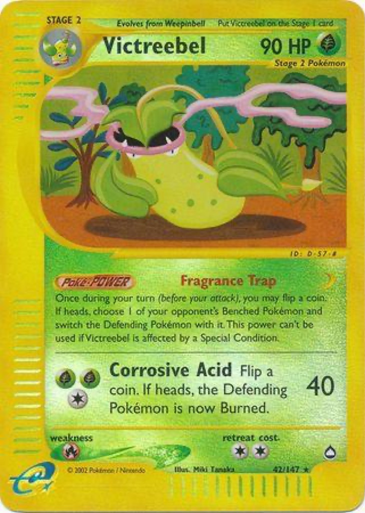 Reverse Holo Victreebel 42/147, Aquapolis Pokémon card