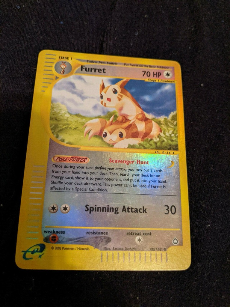 Reverse Holo Furret 48/147, Aquapolis Pokémon card