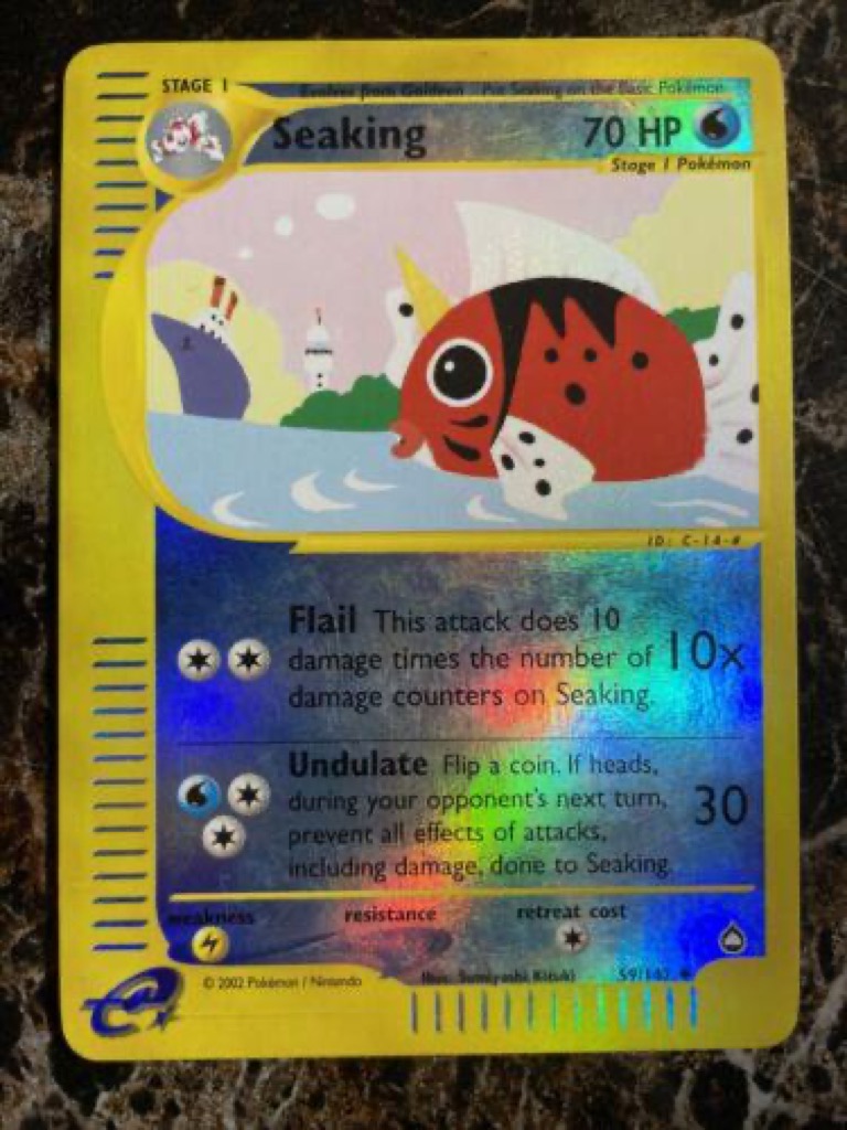 Reverse Holo Seaking 59/147, Aquapolis Pokémon card