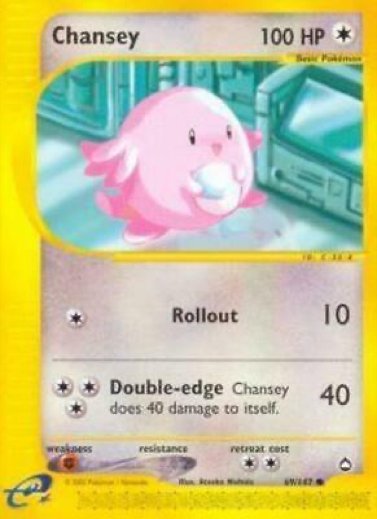 Reverse Holo Chansey 69/147, Aquapolis Pokémon card