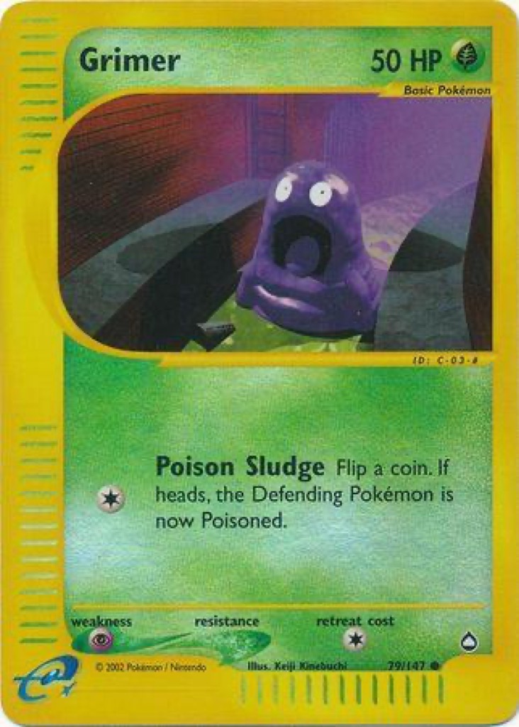Reverse Holo Grimer 79/147, Aquapolis Pokémon card