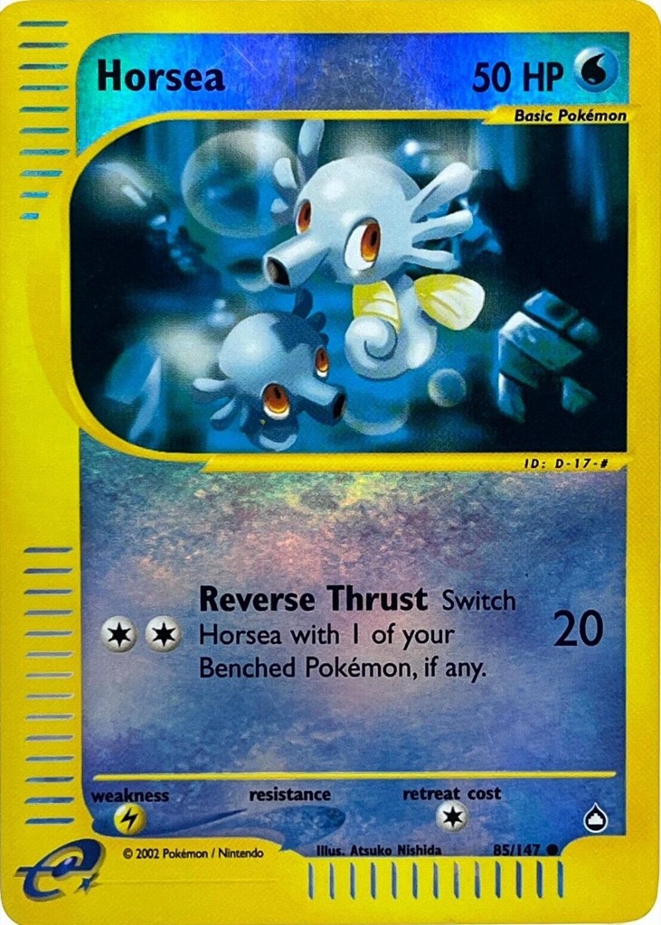 Reverse Holo Horsea 85/147, Aquapolis Pokémon card