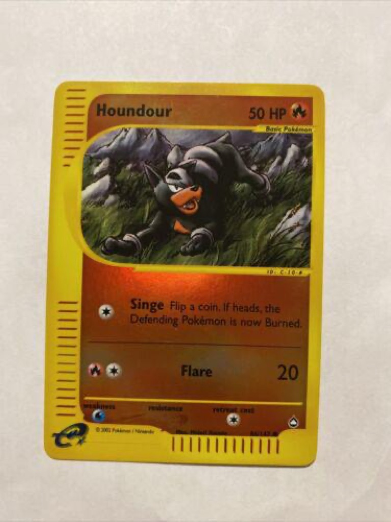 Reverse Holo Houndour 86/147, Aquapolis Pokémon card