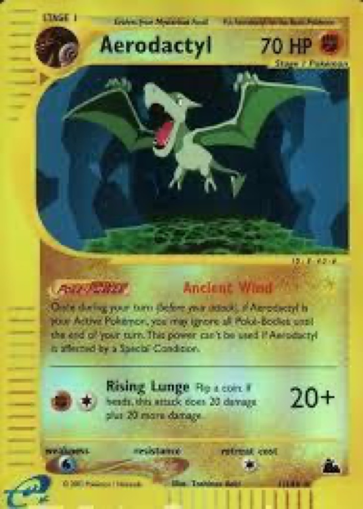 Reverse Holo Aerodactyl 1/144, Skyridge Pokémon card