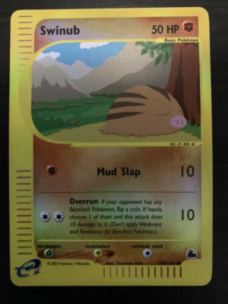 Reverse Holo Swinub 108/144, Skyridge Pokémon card