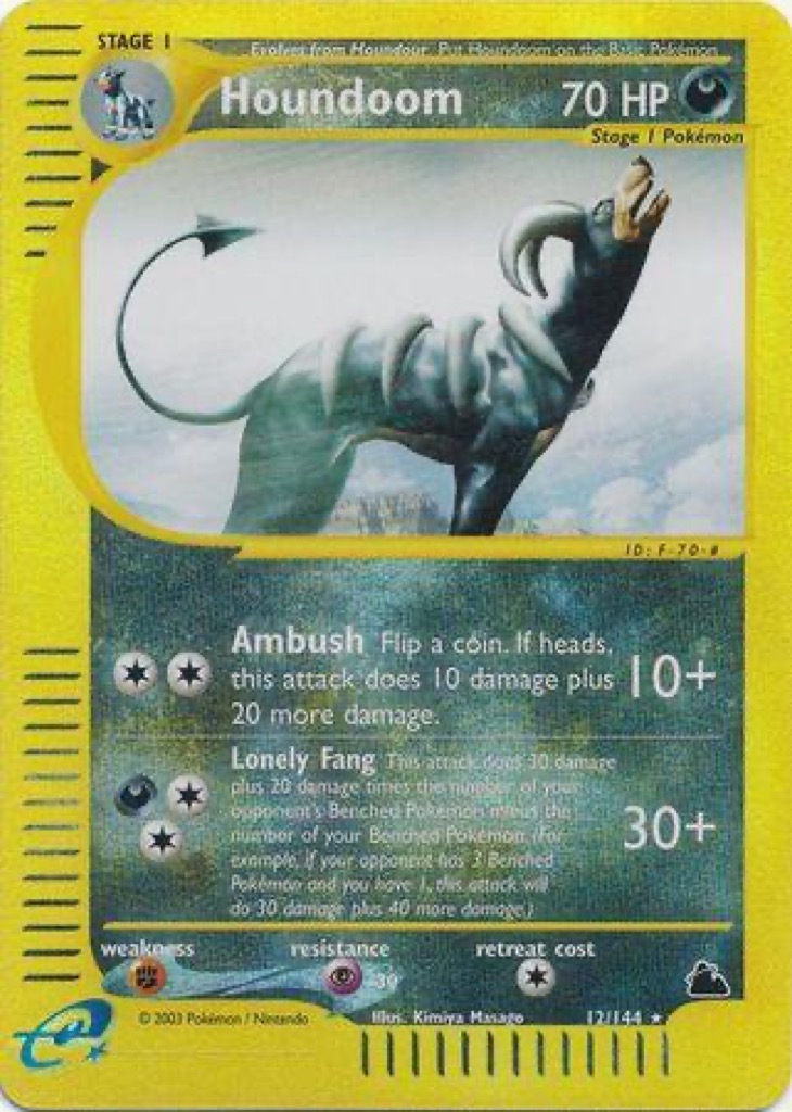 Reverse Holo Houndoom 12/144, Skyridge Pokémon card