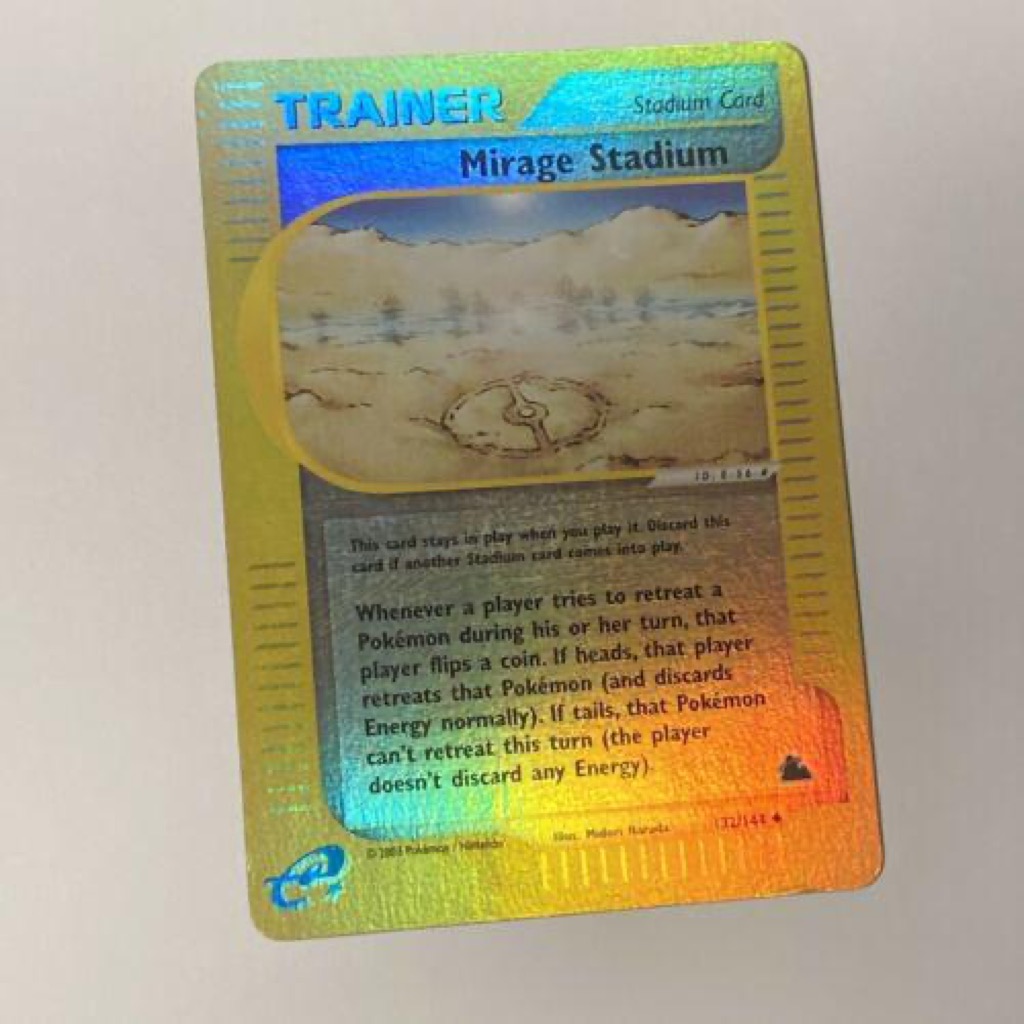 Reverse Holo Mirage Stadium 132/144, Skyridge Pokémon card