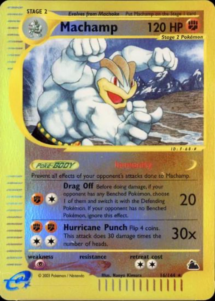 Reverse Holo Machamp 16/144, Skyridge Pokémon card