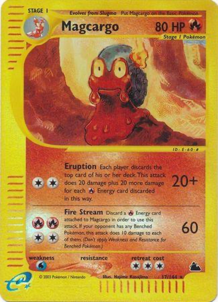 Reverse Holo Magcargo 17/144, Skyridge Pokémon card