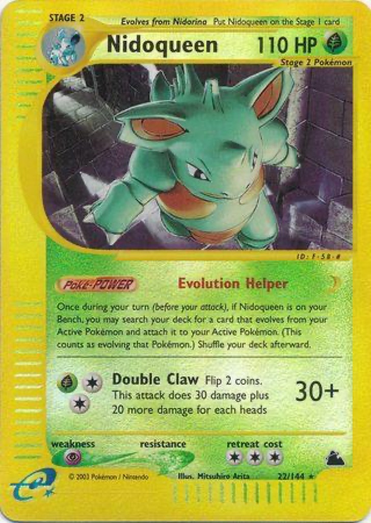 Reverse Holo Nidoqueen 22/144, Skyridge Pokémon card