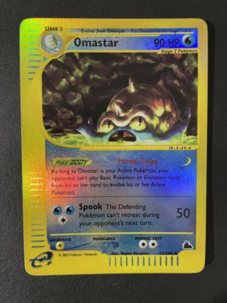 Reverse Holo Omastar 23/144, Skyridge Pokémon card