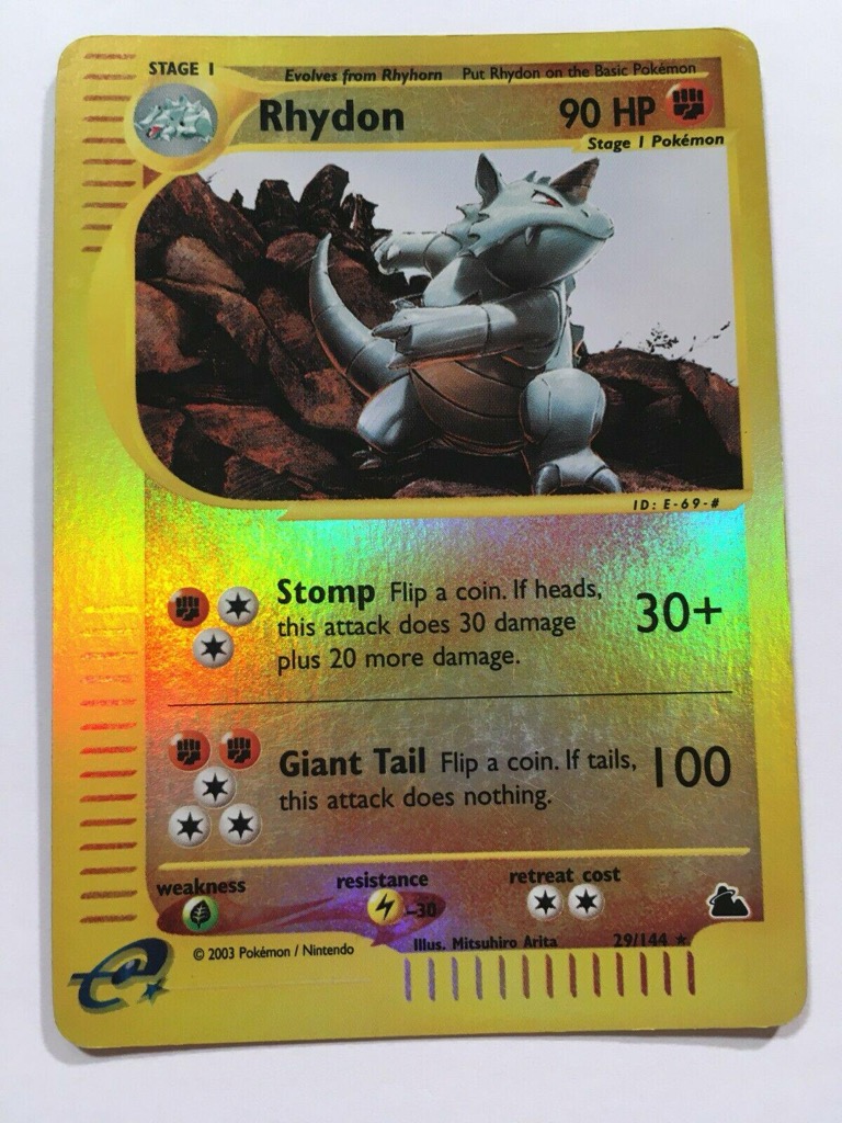 Reverse Holo Rhydon 29/144, Skyridge Pokémon card