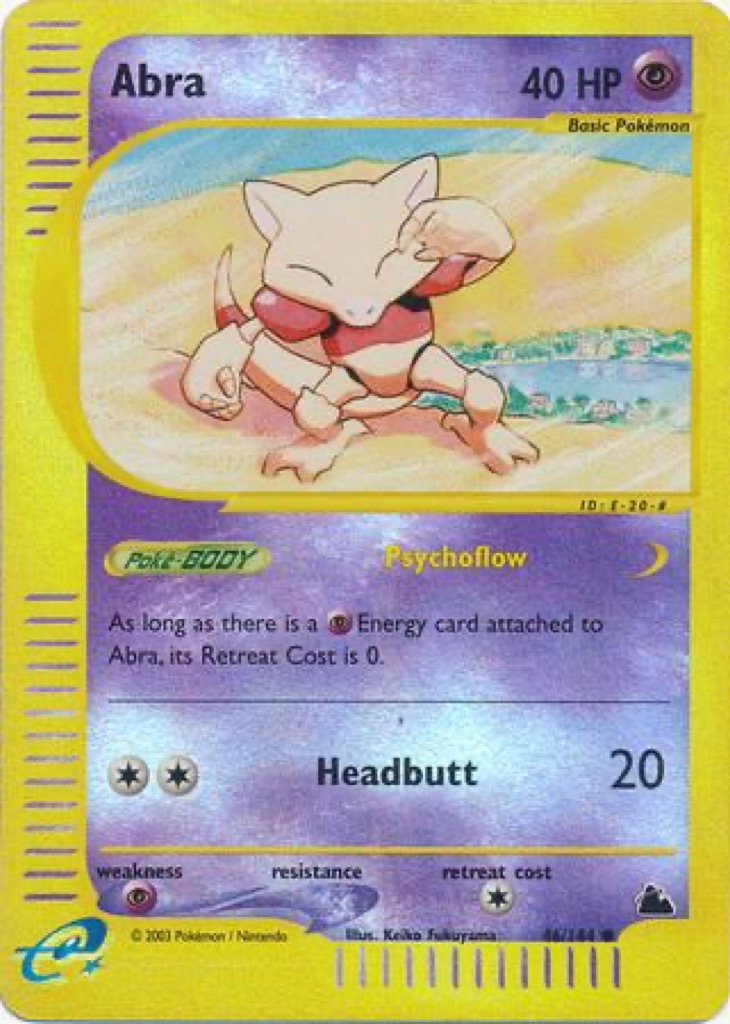 Reverse Holo Abra 46/144, Skyridge Pokémon card