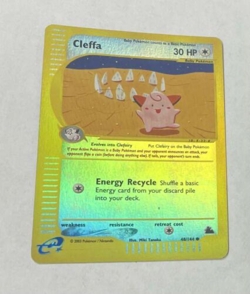 Reverse Holo Cleffa 48/144, Skyridge Pokémon card