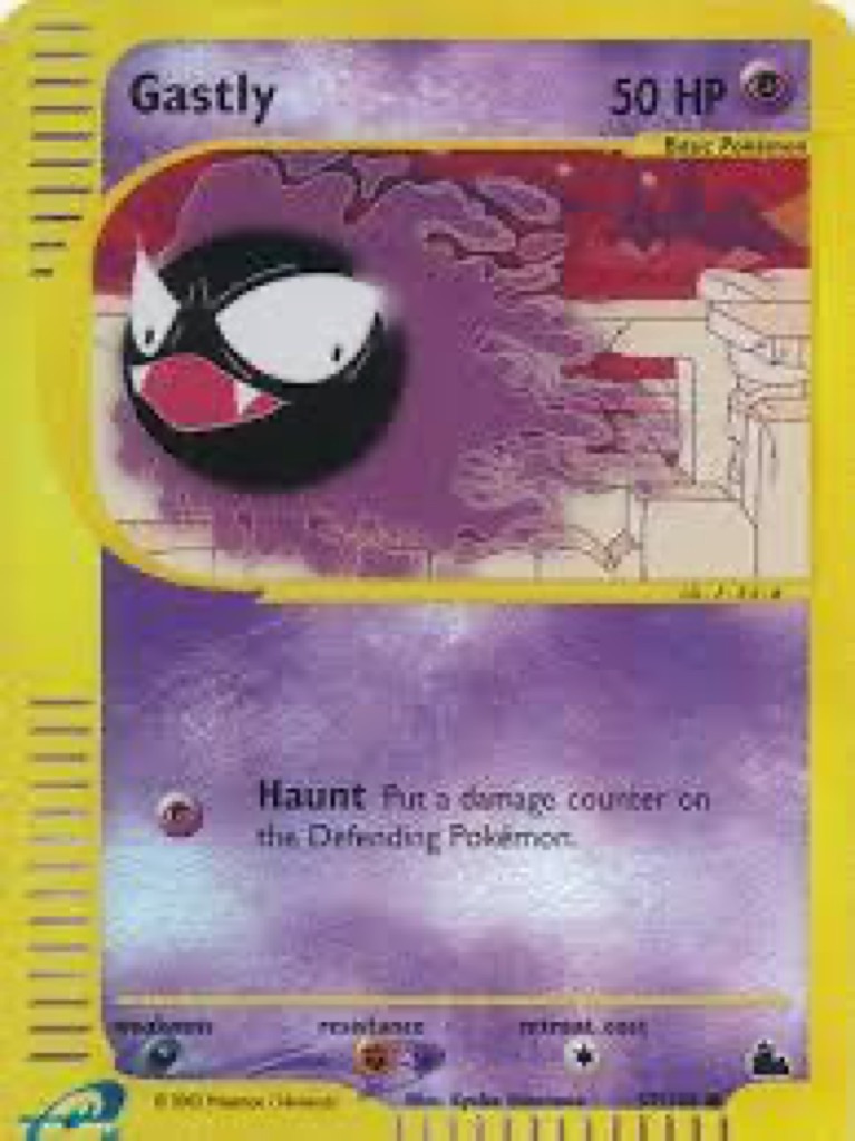 Reverse Holo Gastly 57/144, Skyridge Pokémon card