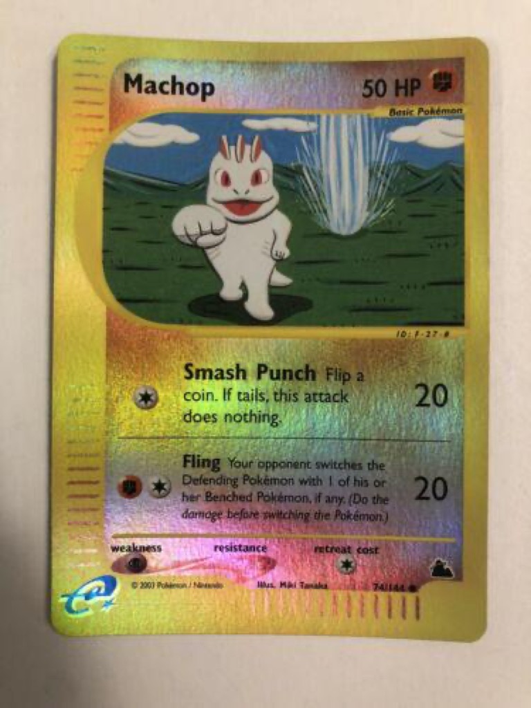Reverse Holo Machop 74/144, Skyridge Pokémon card