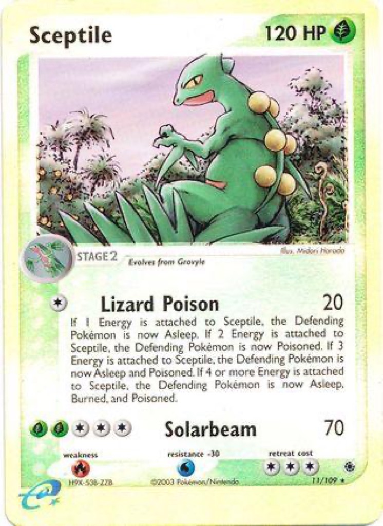 Reverse Holo Sceptile 11/109, Ruby & Sapphire Pokémon card
