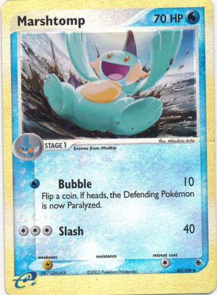 Reverse Holo Marshtomp 40/109, Ruby & Sapphire Pokémon card