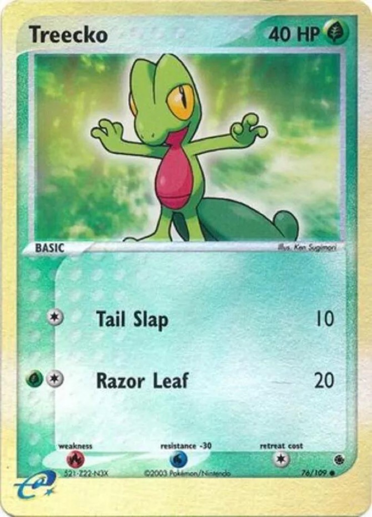 Reverse Holo Treecko 76/109, Ruby & Sapphire Pokémon card