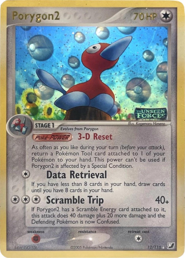 Reverse Holo Porygon2 12/115, Unseen Forces Pokémon card