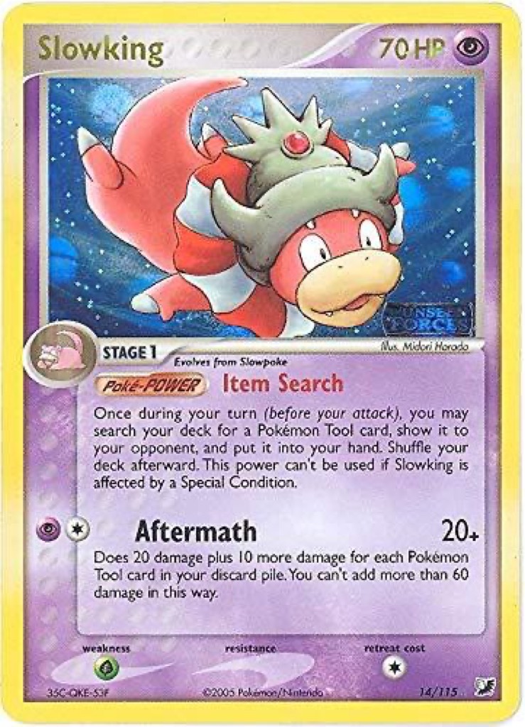 Reverse Holo Slowking 14/115, Unseen Forces Pokémon card