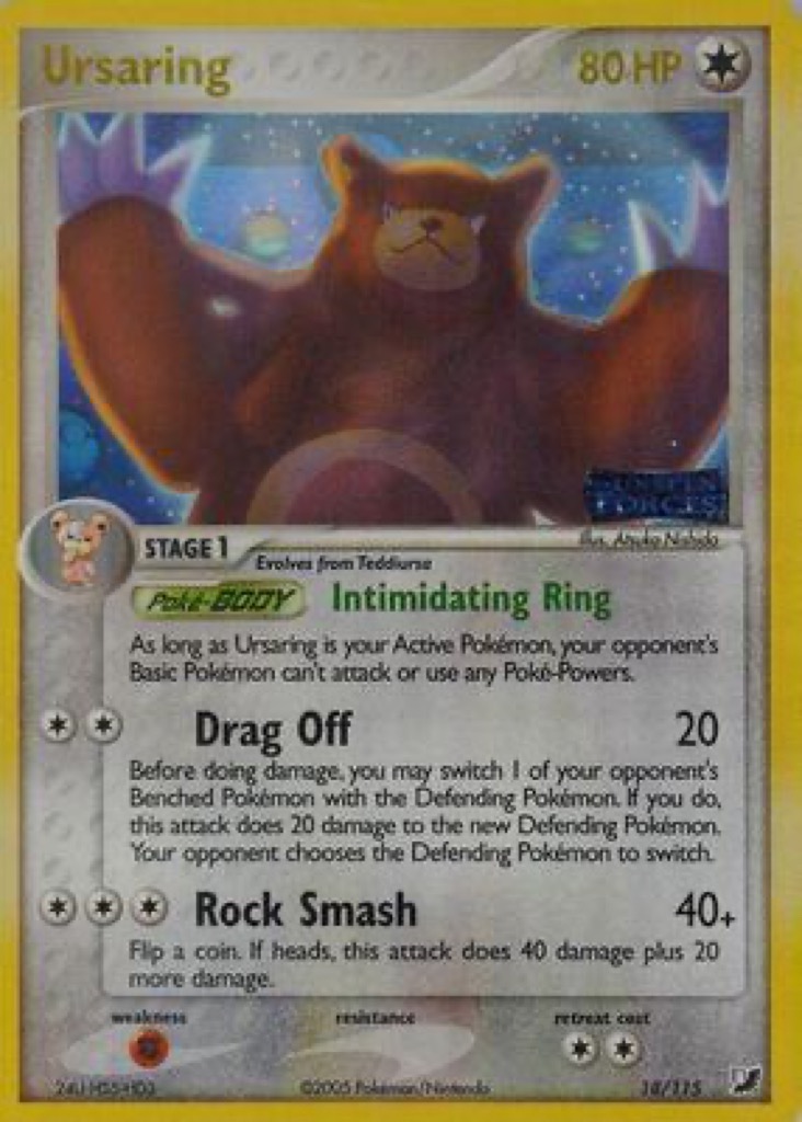 Reverse Holo Ursaring 18/115, Unseen Forces Pokémon card