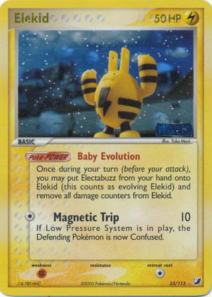 Reverse Holo Elekid 23/115, Unseen Forces Pokémon card