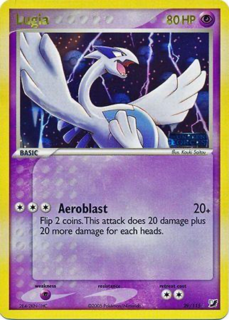 Reverse Holo Lugia 29/115, Unseen Forces Pokémon card