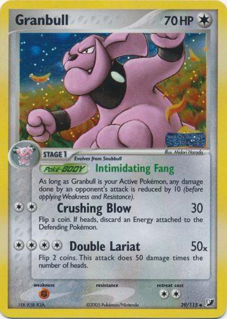 Reverse Holo Granbull 39/115, Unseen Forces Pokémon card
