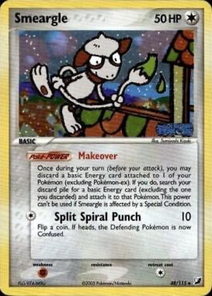 Reverse Holo Smeargle 48/115, Unseen Forces Pokémon card