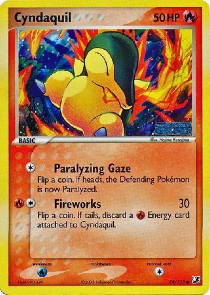 Reverse Holo Cyndaquil 54/115, Unseen Forces Pokémon card