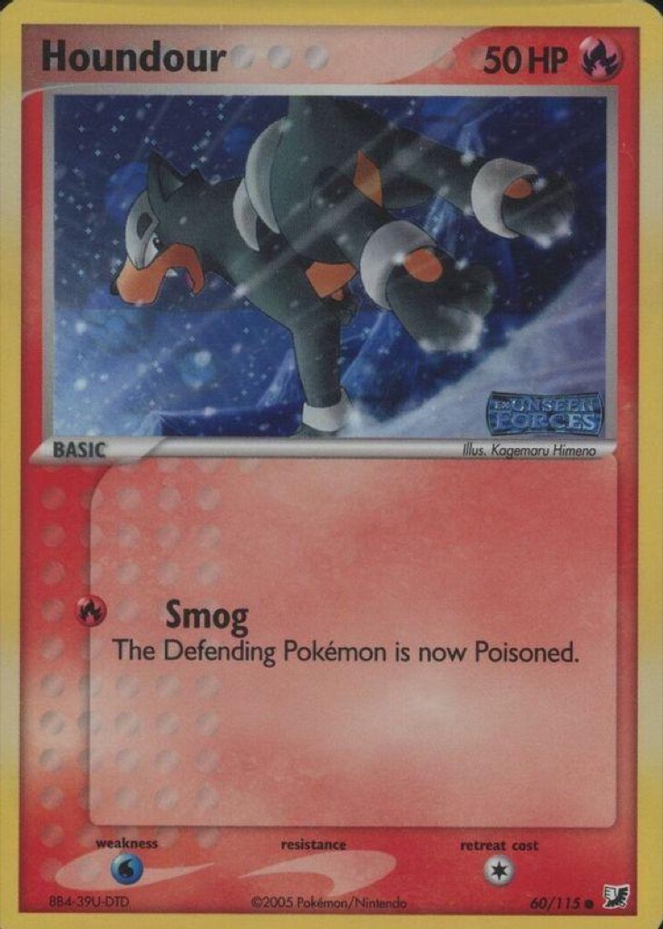 Reverse Holo Houndour 60/115, Unseen Forces Pokémon card