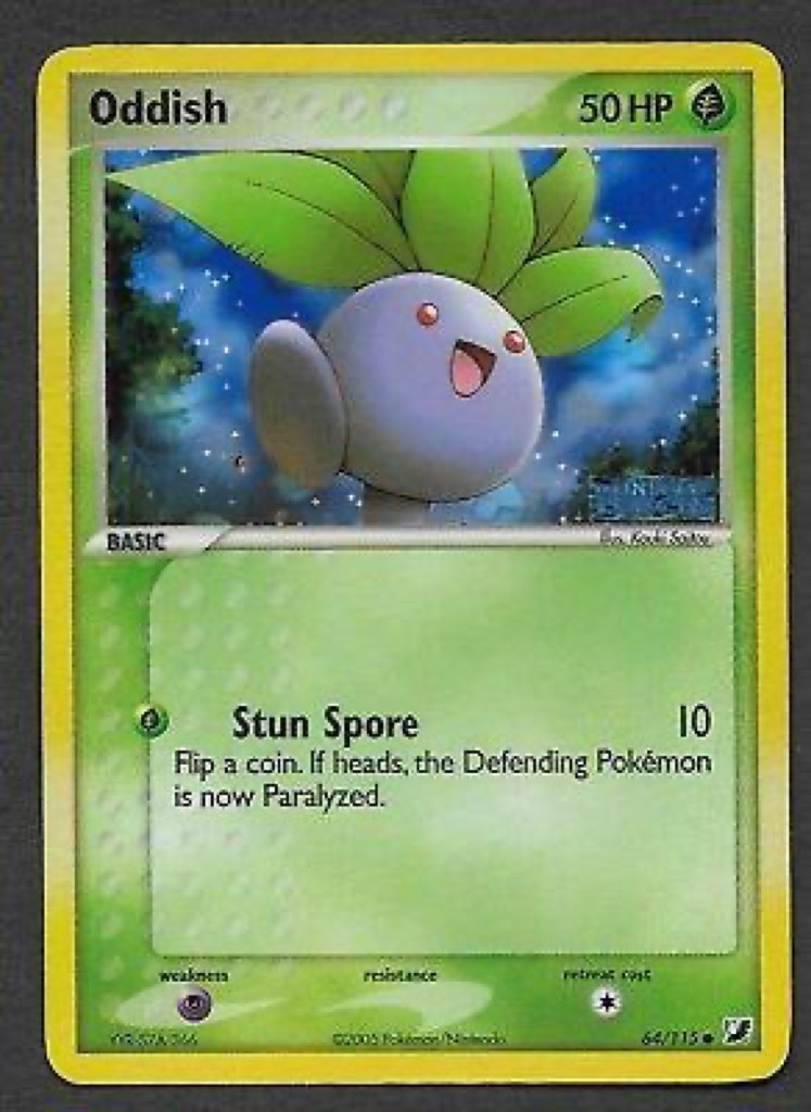 Reverse Holo Oddish 64/115, Unseen Forces Pokémon card