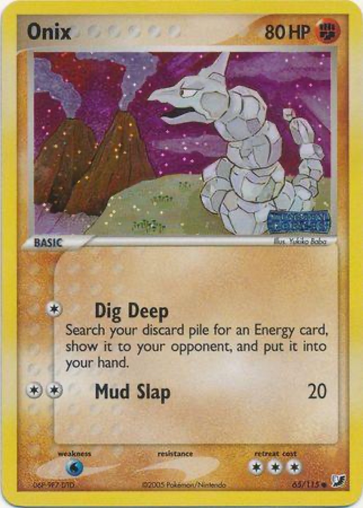 Reverse Holo Onix 65/115, Unseen Forces Pokémon card