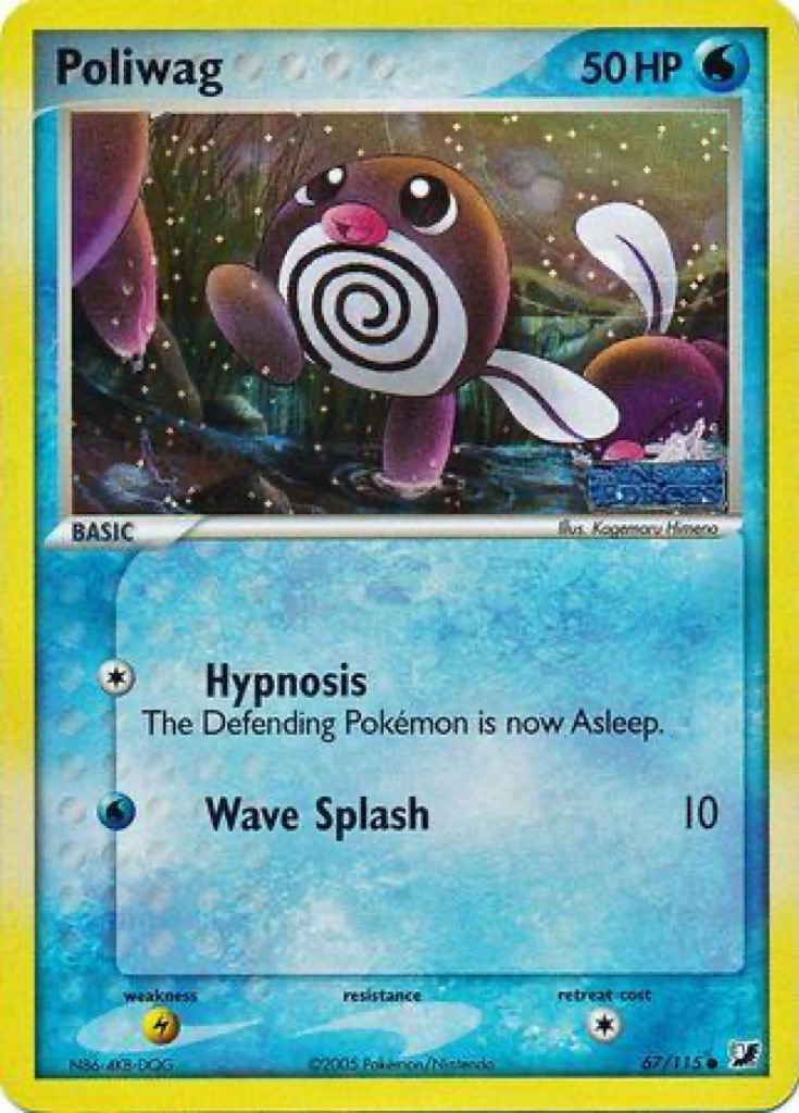 Reverse Holo Poliwag 67/115, Unseen Forces Pokémon card